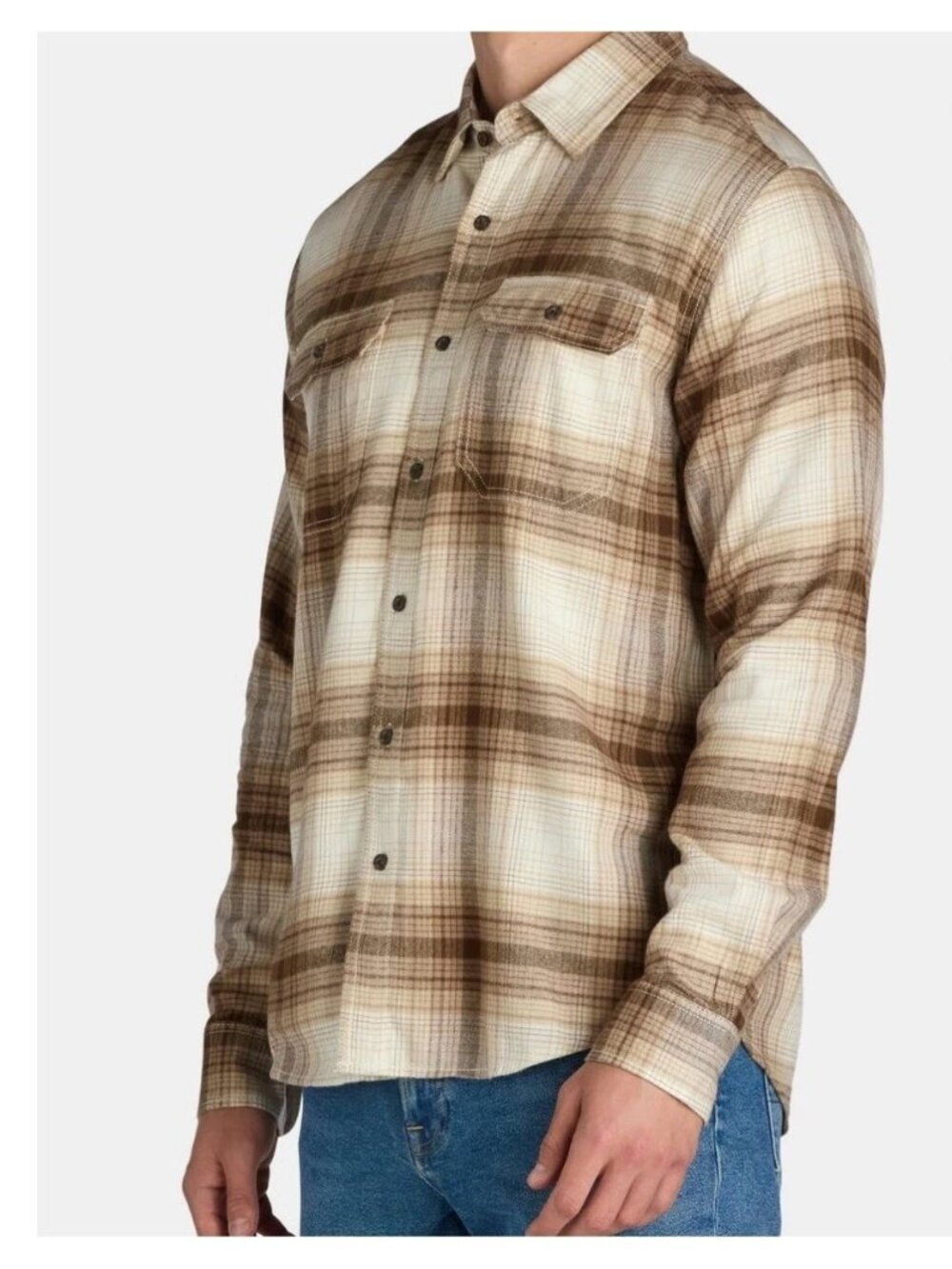 George Men Long Sleeve Flannel Shirt Multicolor Size Medium - Picture 3 of 6